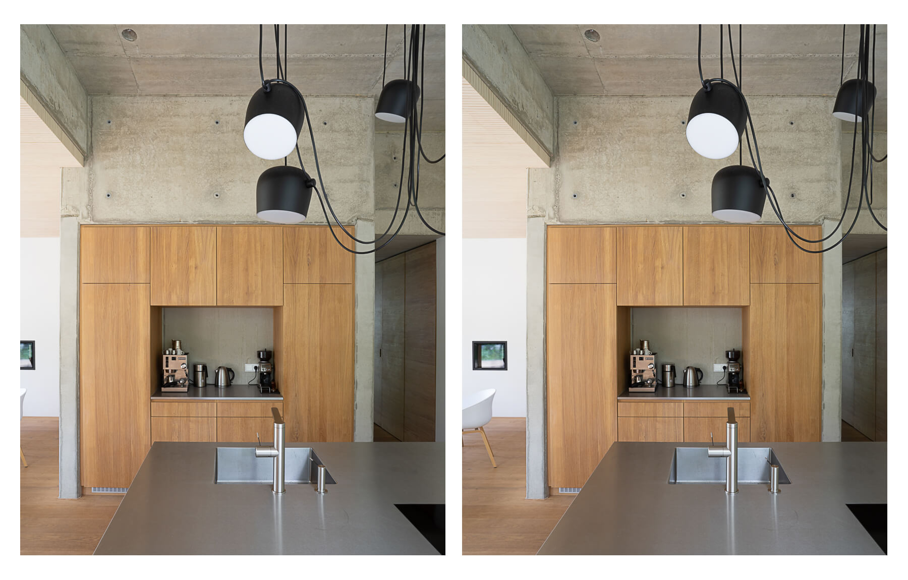 Räumliches Stereofoto - moderne Wohnküche